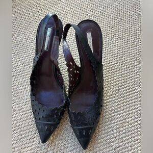 BCBGeneration Black Leather Slingback pumps
